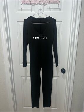 New Age Black Long-Sleeve Jumpsuit - Women